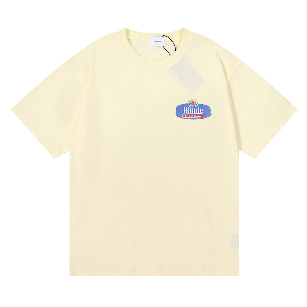 Rhude T-shirt Micro Logo Letter Badge Printed Short Sleeve T-shirt