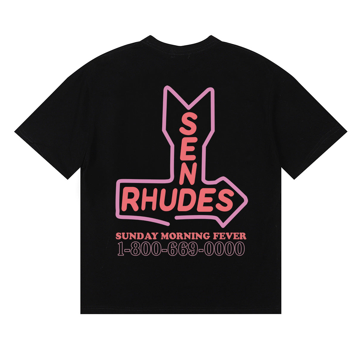 Rhude T-shirt Micro Label Letter Skull Print Short Sleeve T-shirt