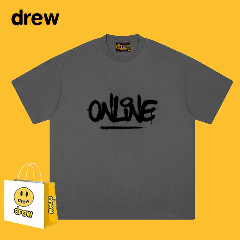 Drew T-shirts Cotton Short Sleeve Fashion Brand Printing
