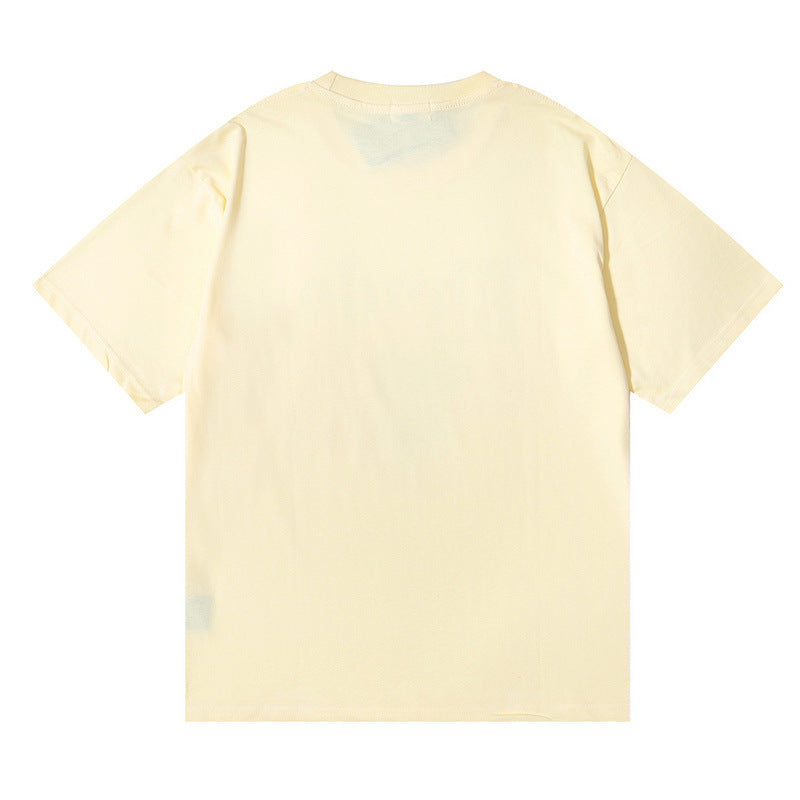 Rhude T-shirt gradual change color bird print short sleeve T-shirt
