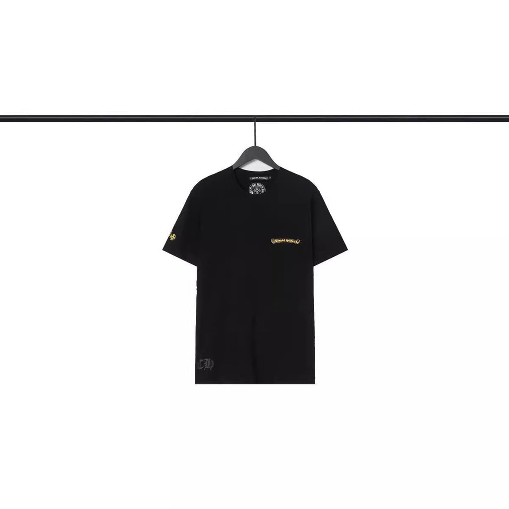 Chrome Heart T Shirts Sanskrit Large Logo Cross Print Short Sleeve T-Shirt