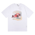Rhude T-shirt Micro Label Letter F1 Racing Printed Short Sleeve T-shirt Loose Half Sleeve Shirt
