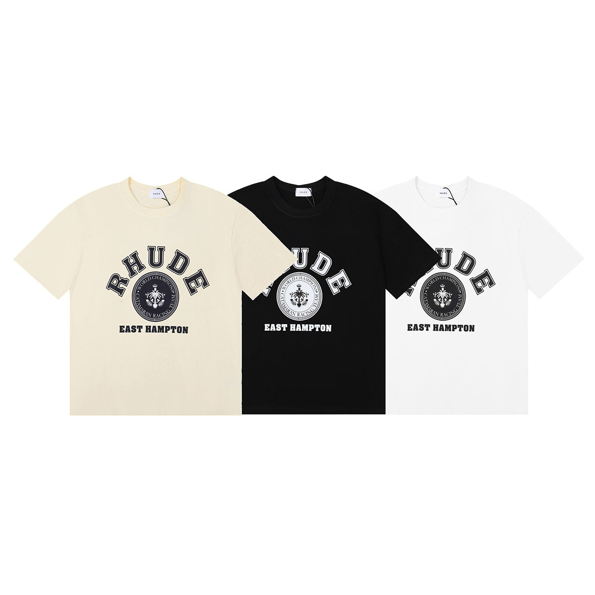 Rhude T-shirt Micro Label Letter Pattern Printed Short Sleeve T-shirt