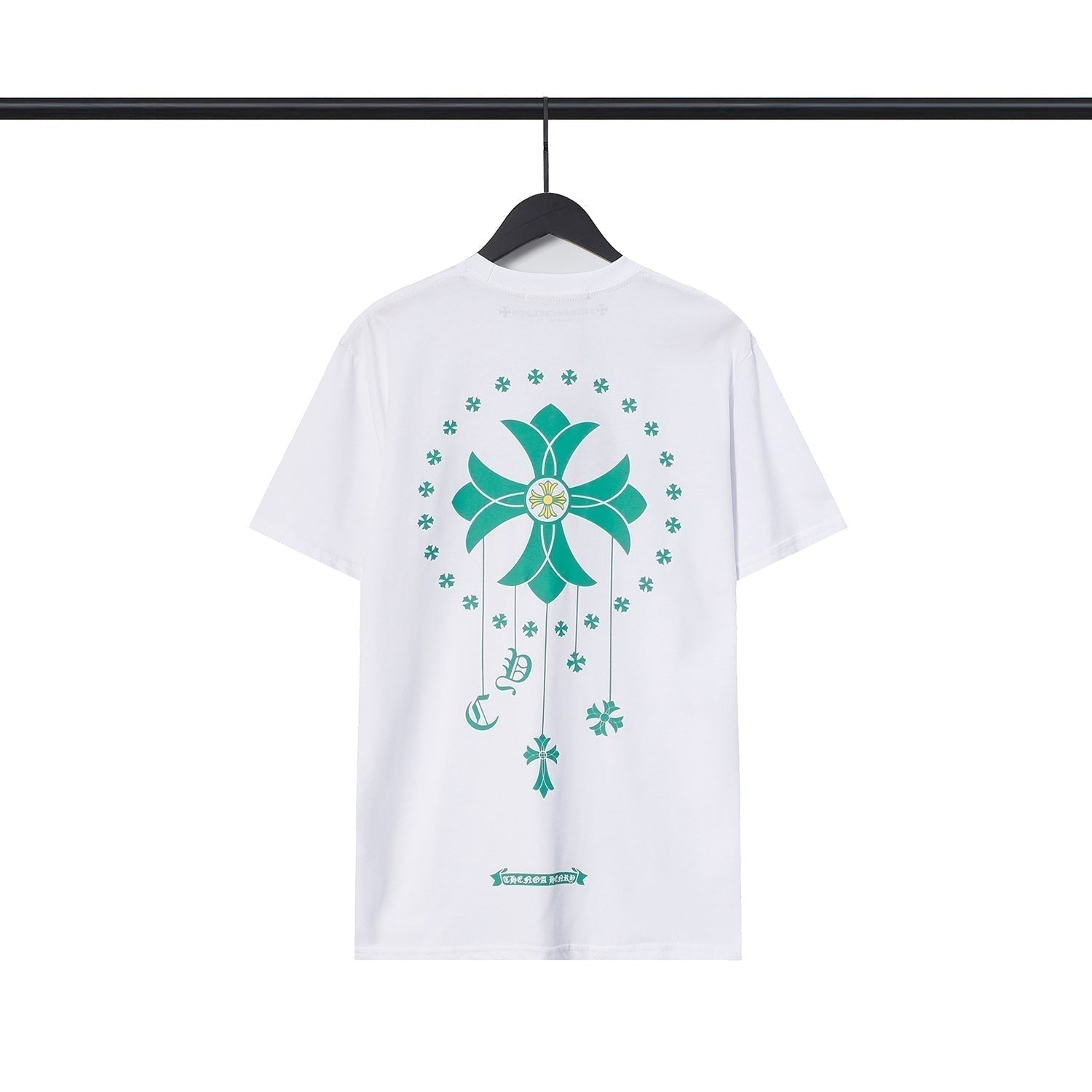 Chrome Heart T Shirts Cross Casual Loose Cotton Crew Neck T-Shirt