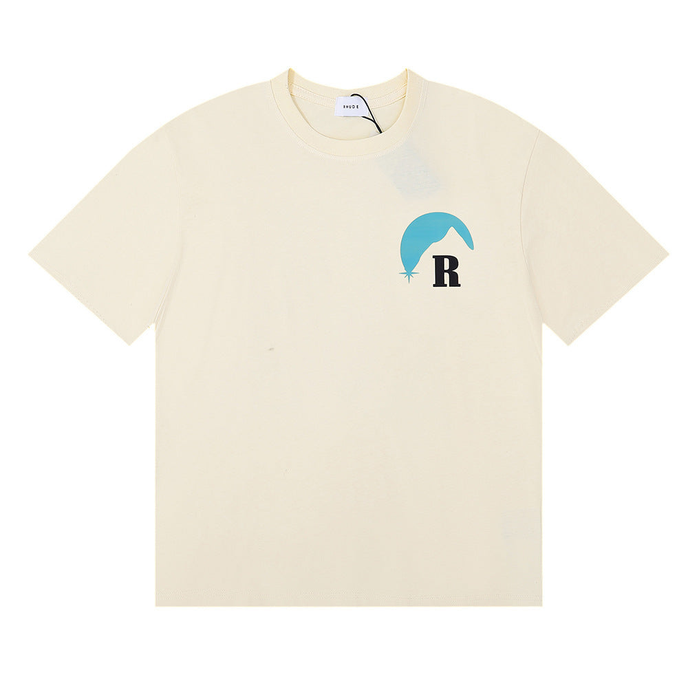 Rhude T-shirt Sunset Classic Alphabet Print Short Sleeve T-shirt