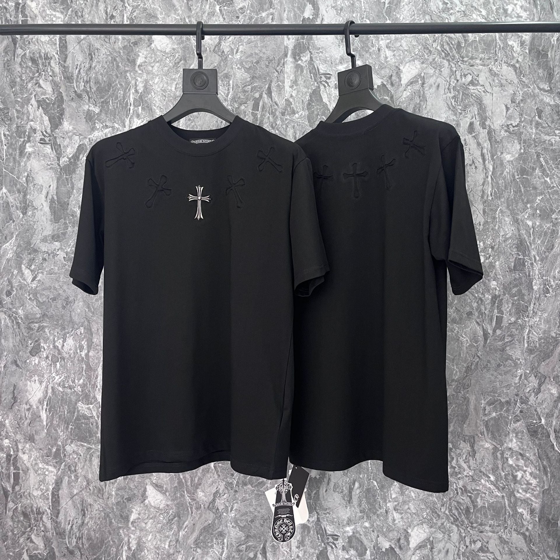 Chrome Heart T Shirts Cross Cotton Casual T-Shirt Couple Short Sleeve
