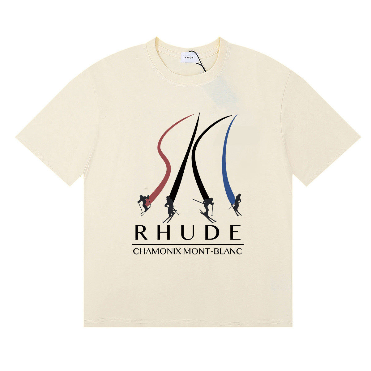Rhude T-shirt Ski Theme Letter Print Short Sleeve T-shirt