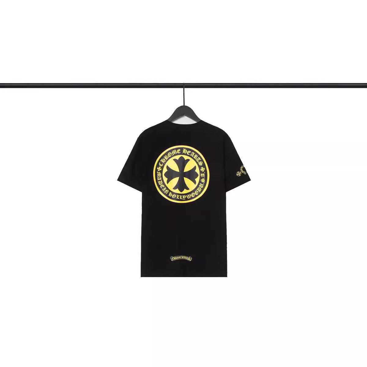 Chrome Heart T Shirts Sanskrit Large Logo Cross Print Short Sleeve T-Shirt