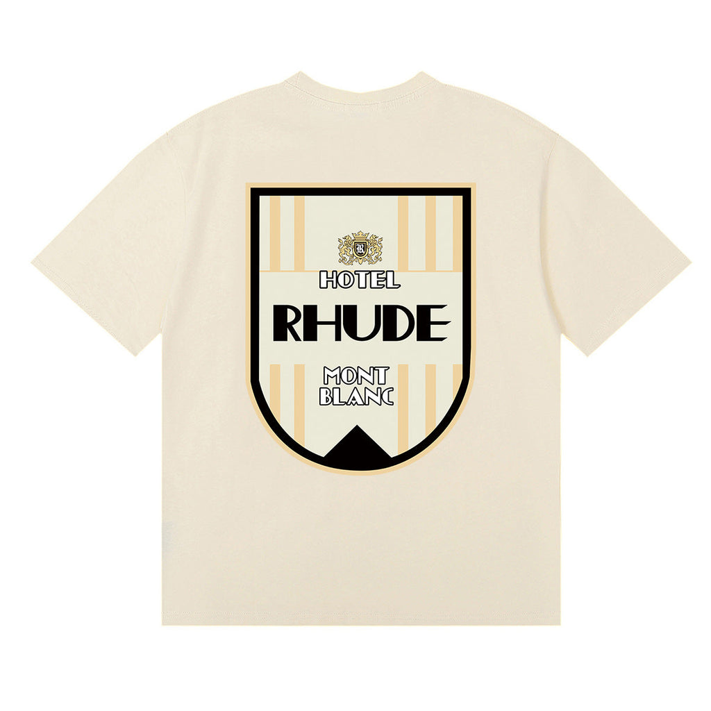 Rhude T-shirt Ski Theme Letter Print Short Sleeve T-shirt