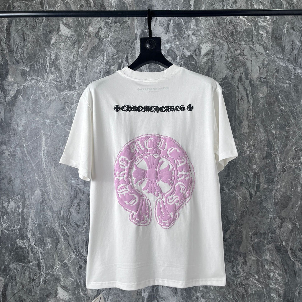 Chrome Heart T Shirts Chrome Hearts Pink Sanskrit Short Sleeve T-Shirt