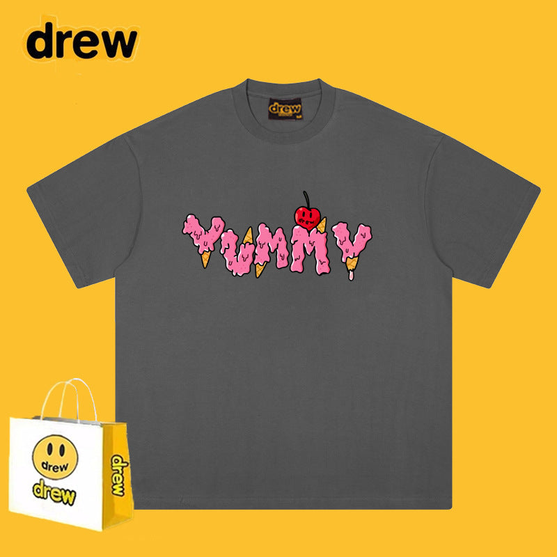 Drew T-shirts Short Sleeve English Printed T-shirt