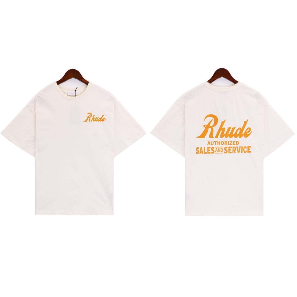Rhude T-shirt Label Wings Alphabet Earth Print Short Sleeve T-shirt