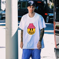 Drew T-shirts Smiley Red Hat Printed T-shirt