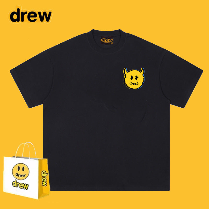 Drew T-shirts Short Sleeve Cola Loose round Neck