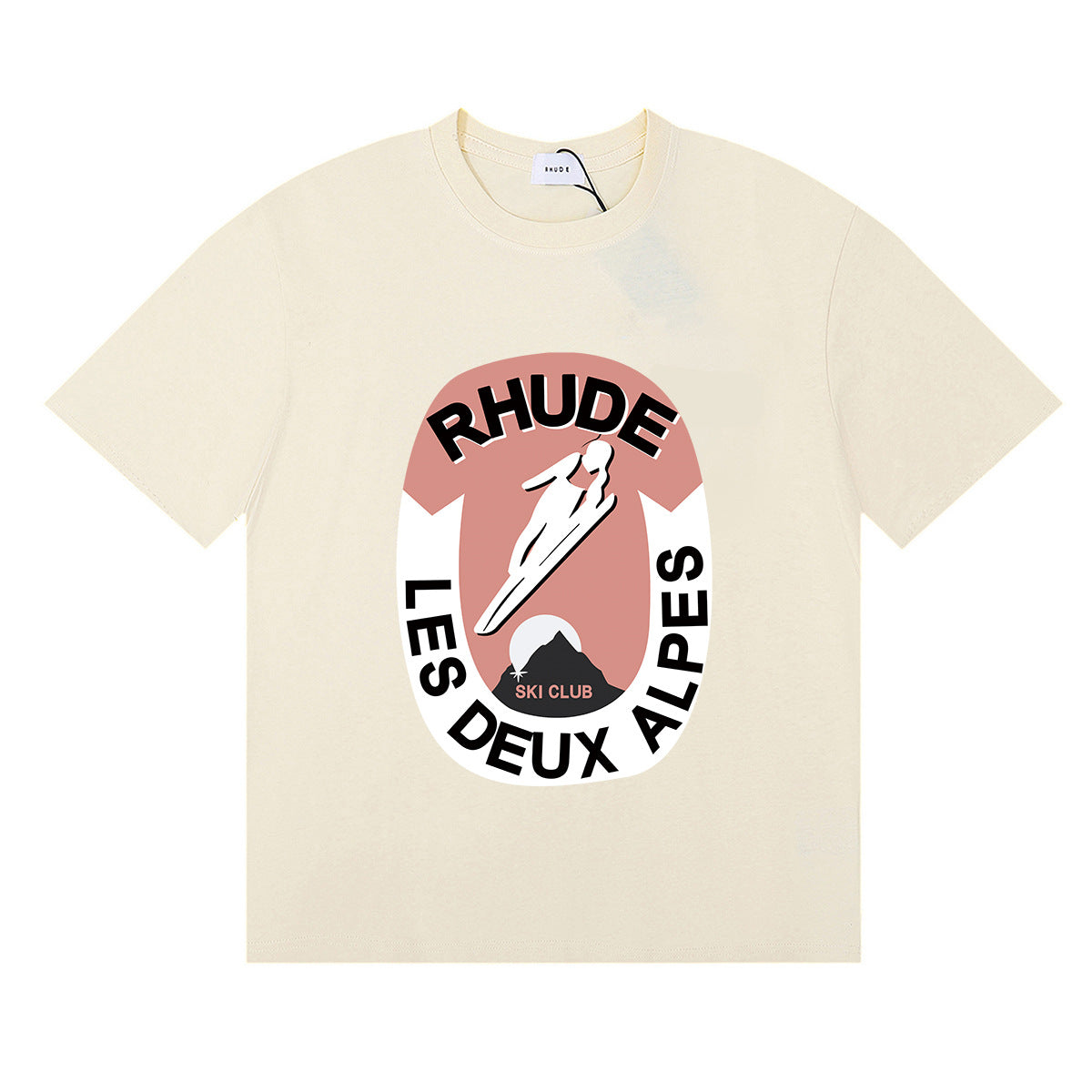Rhude T-shirt Ski Theme Letter Print Short Sleeve T-shirt