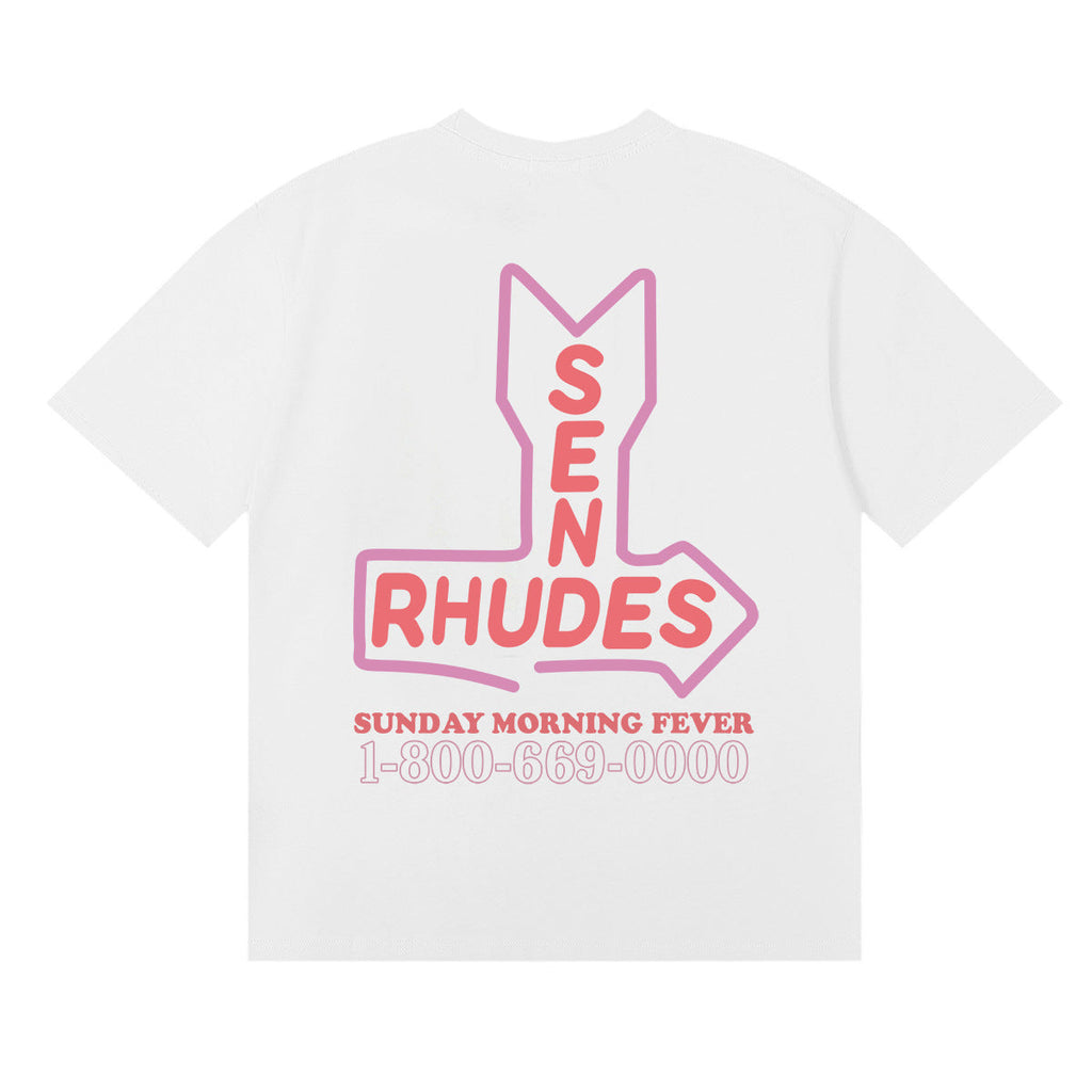Rhude T-shirt Micro Label Letter Skull Print Short Sleeve T-shirt