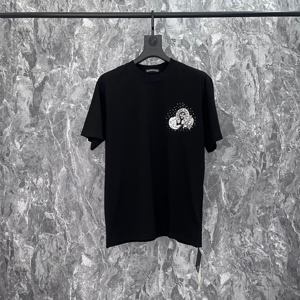 Chrome Heart T Shirts Cross Print Short Sleeve T-Shirt Loose