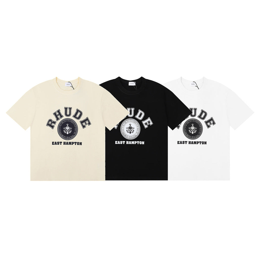 Rhude T-shirt Micro Label Letter Pattern Printed Short Sleeve T-shirt