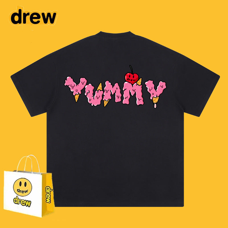 Drew T-shirts Loose Summer Men and Women Pure Cotton Couple