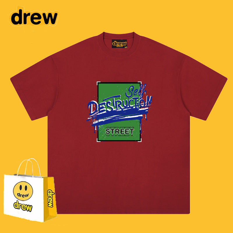 Drew T-shirts Short Sleeve T-shirt Smiley Face Short Sleeve