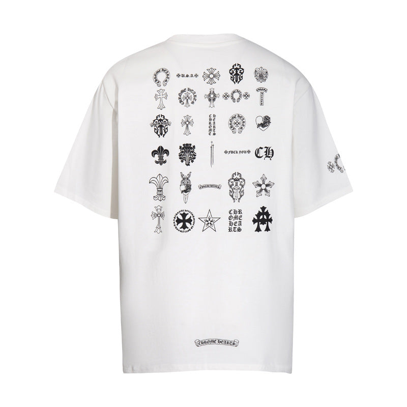 Chrome Heart T Shirts T-shirt logo print cotton round neck short sleeve