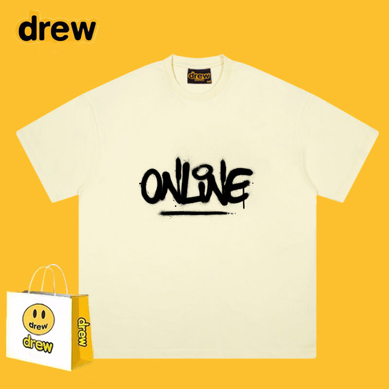 Drew T-shirts Cotton Short Sleeve Fashion Brand Printing