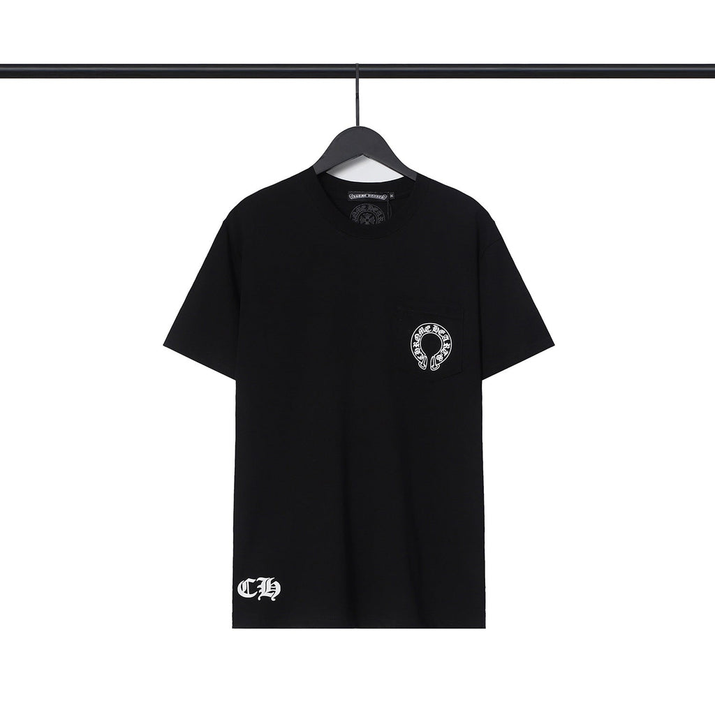 Chrome Heart T Shirts Croix Cross Leather Printed Short Sleeve T-Shirt
