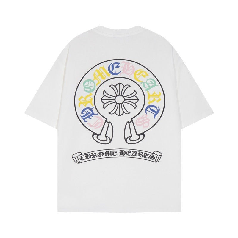 Chrome Heart T Shirts Big Horseshoe Short Sleeve T-Shirt
