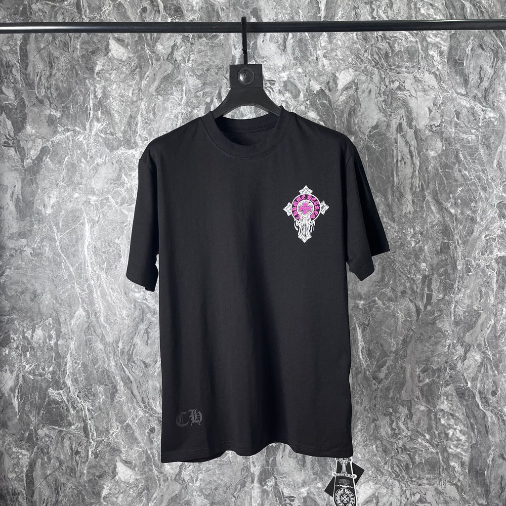 Chrome Heart T Shirts Cross Horseshoe Printed Cotton Loose Casual T-Shirt