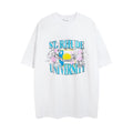 Rhude T-shirt Micro Label Flower Letter Print Pattern Short Sleeve T-shirt