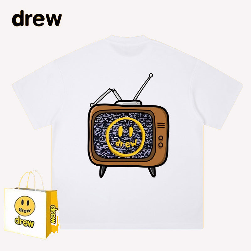 Drew T-shirts Lightning Print Cotton T-shirt