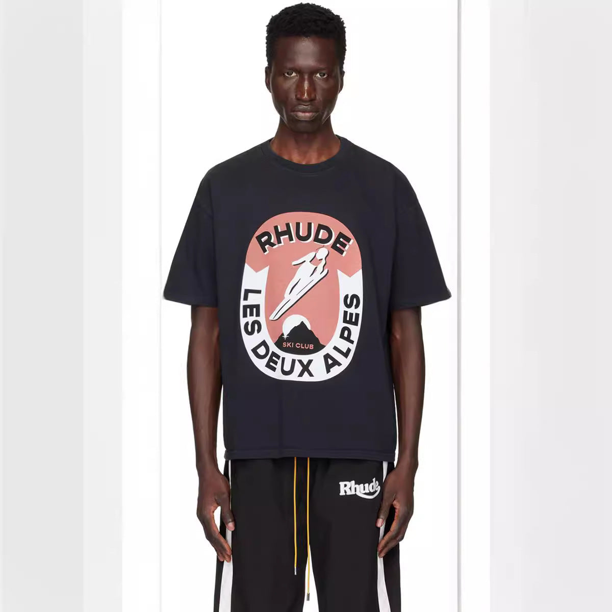 Rhude T-shirt Ski Theme Letter Print Short Sleeve T-shirt