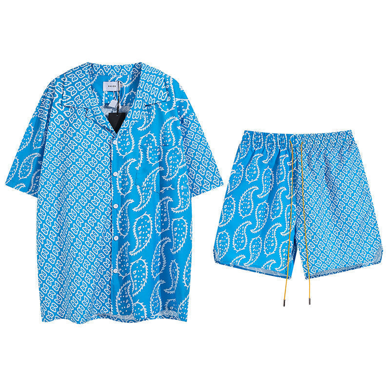 Rhude T-shirt Family Totem Casual Short Sleeve Shirt, Shorts