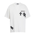 Chrome Heart T Shirts Cross Color Leather Printed Short Sleeve T-Shirt Loose