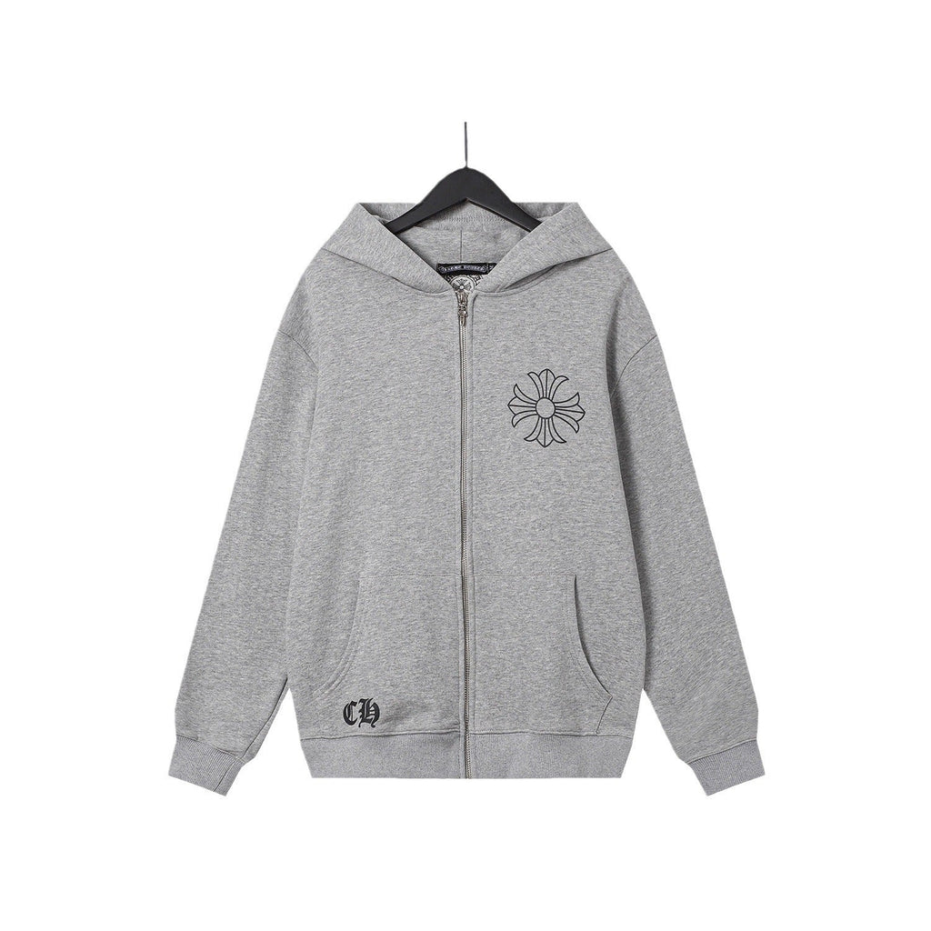 Chrome Heart Hoodie Crowe Hooded Sweater Cardigan Zip Long Sleeve Jacket