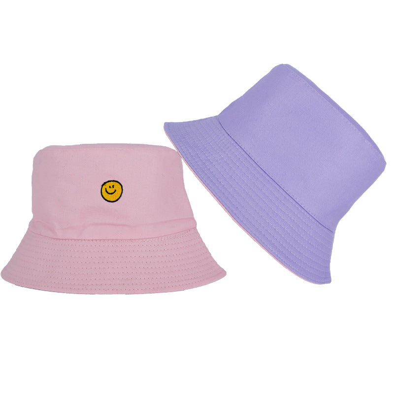 Drew House Justin Bieber Hat Bucket Hat Fishing Cap Cotton Print Fisherman Hat Smiling Face Bucket Hat Female Summer Outdoor Sun Hat
