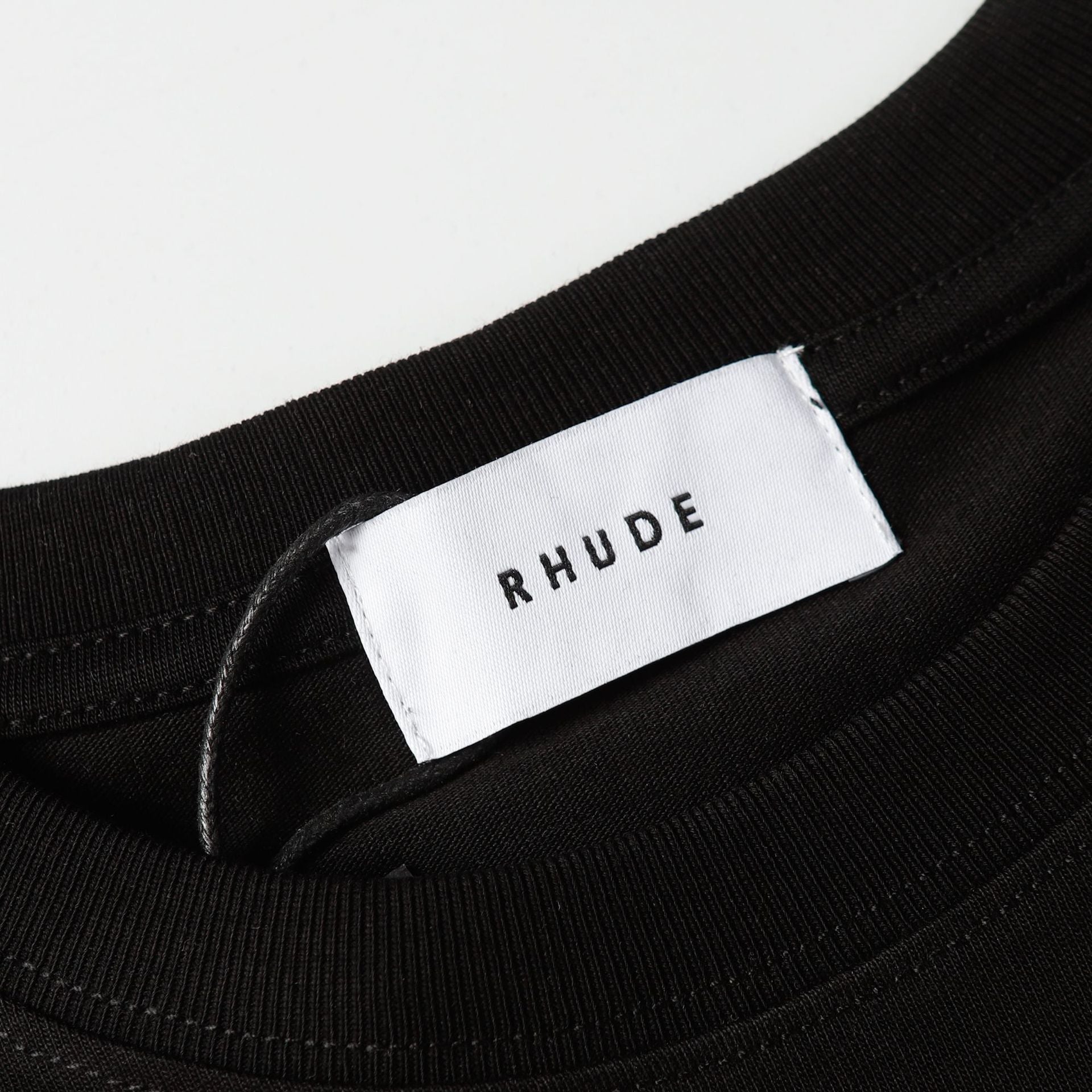 Rhude T-shirt Striped Sunset Snow Mountain Print Short Sleeve T-shirt