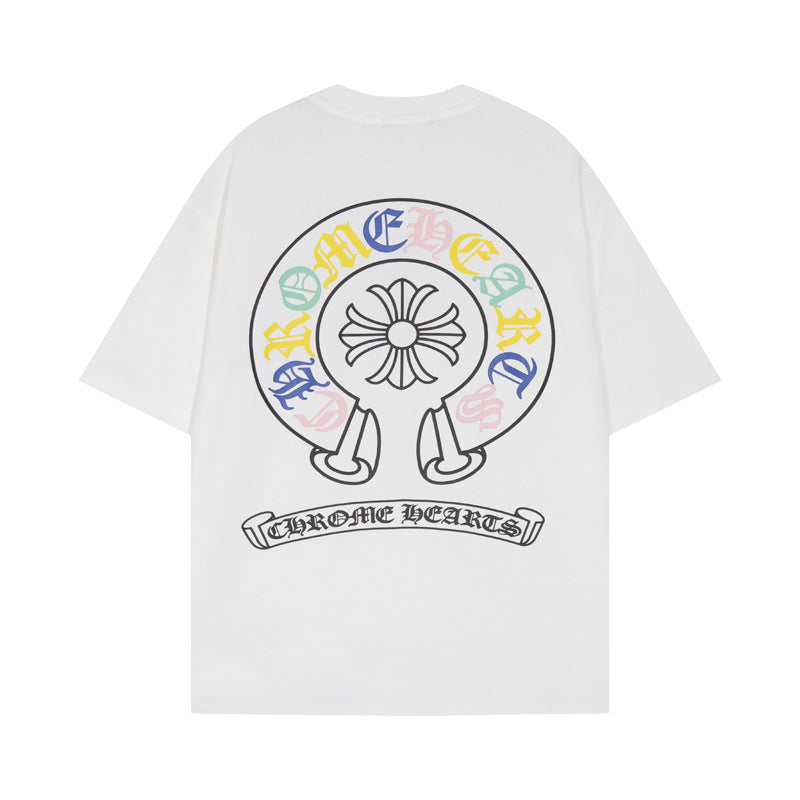 Chrome Heart T Shirts Big Horseshoe Short Sleeve T-Shirt