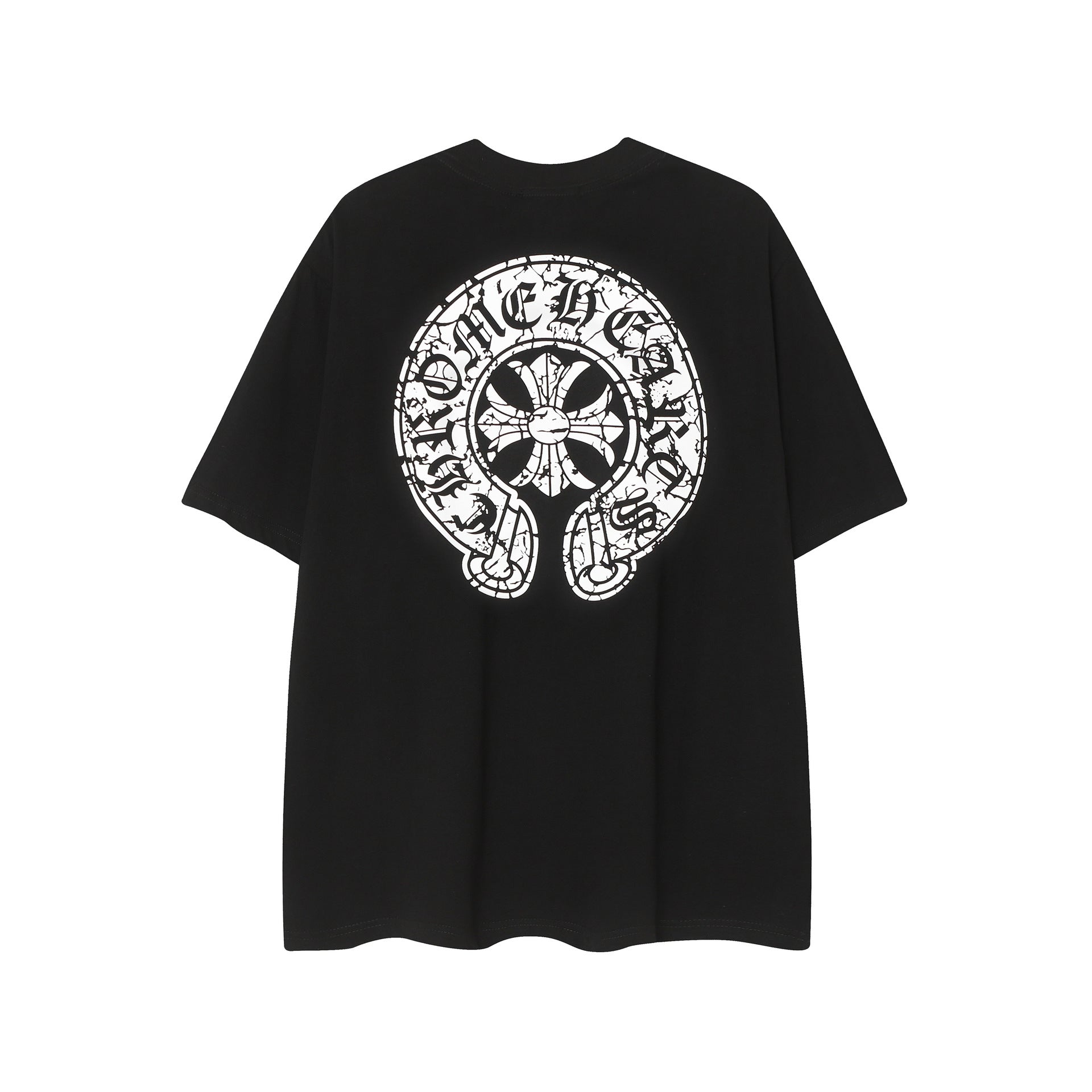 Chrome Heart T Shirts Horseshoe Cross Old Retro Fashion Men's and Women's Short Sleeve T-Shirt