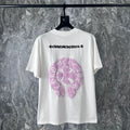 Chrome Heart T Shirts Pink Sanskrit Leather Short Sleeve T-Shirt