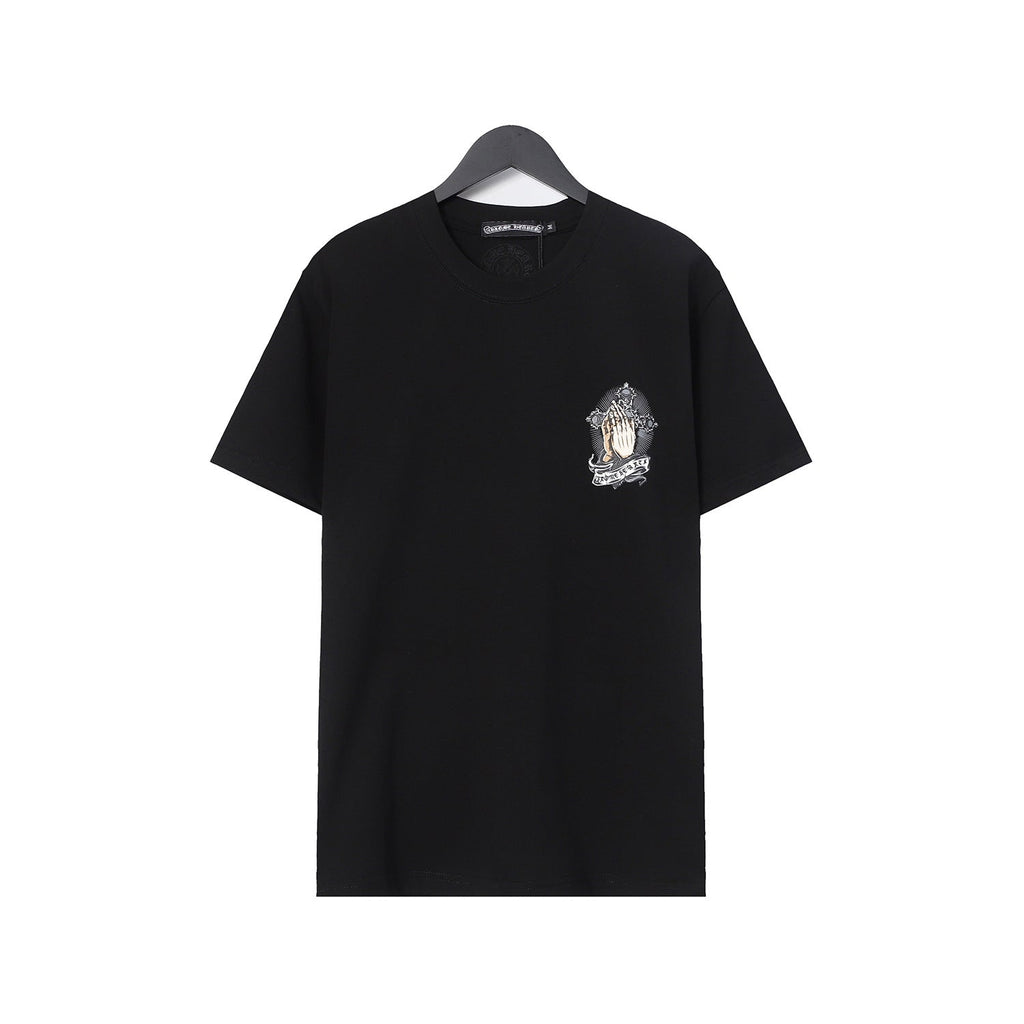 Chrome Heart T Shirts Croix Hands Ribbon Cross