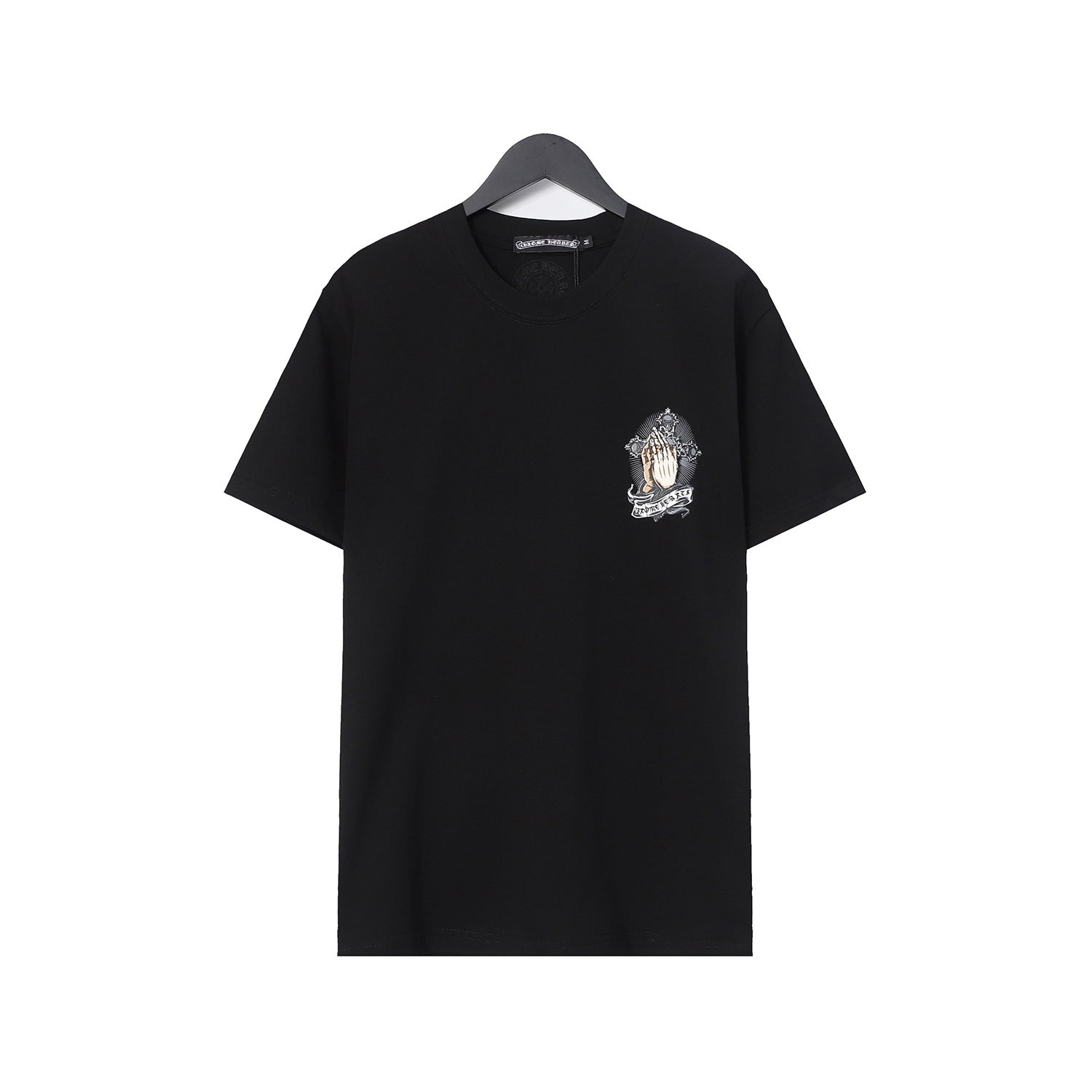 Chrome Heart T Shirts Croix Hands Ribbon Cross
