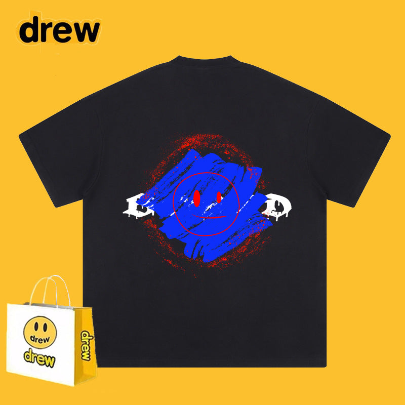Drew T-shirts Graffiti Printing Short Sleeve