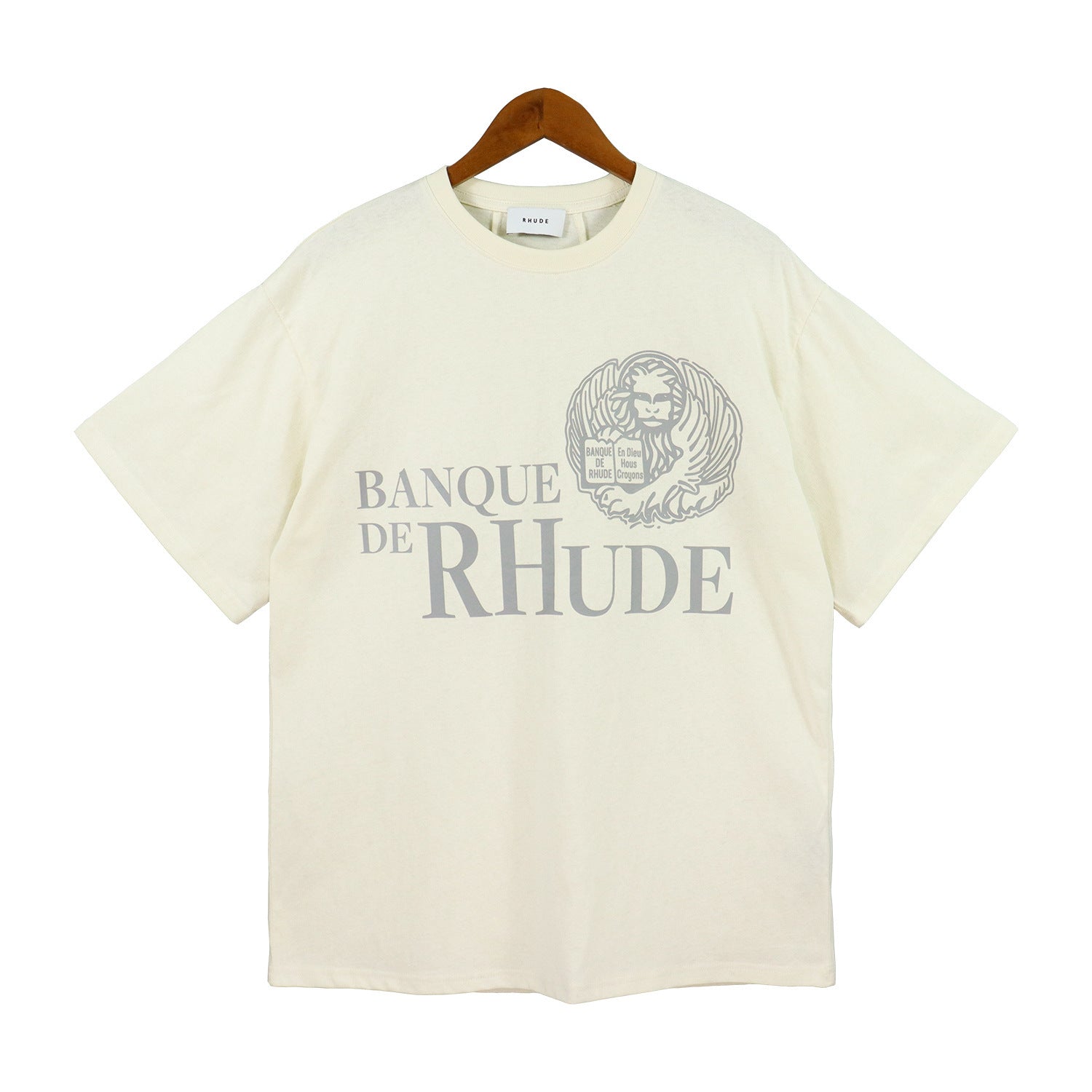 Rhude T-shirt Micro Label Letter Logo Line Pattern Short Sleeve T-shirt Loose