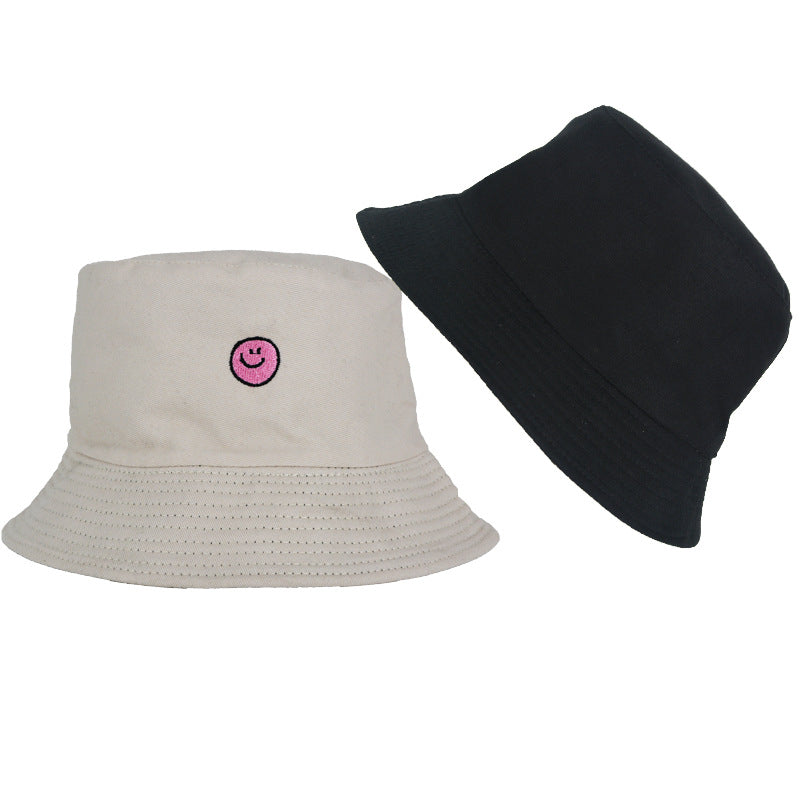 Drew House Justin Bieber Hat Bucket Hat Fishing Cap Cotton Print Fisherman Hat Smiling Face Bucket Hat Female Summer Outdoor Sun Hat