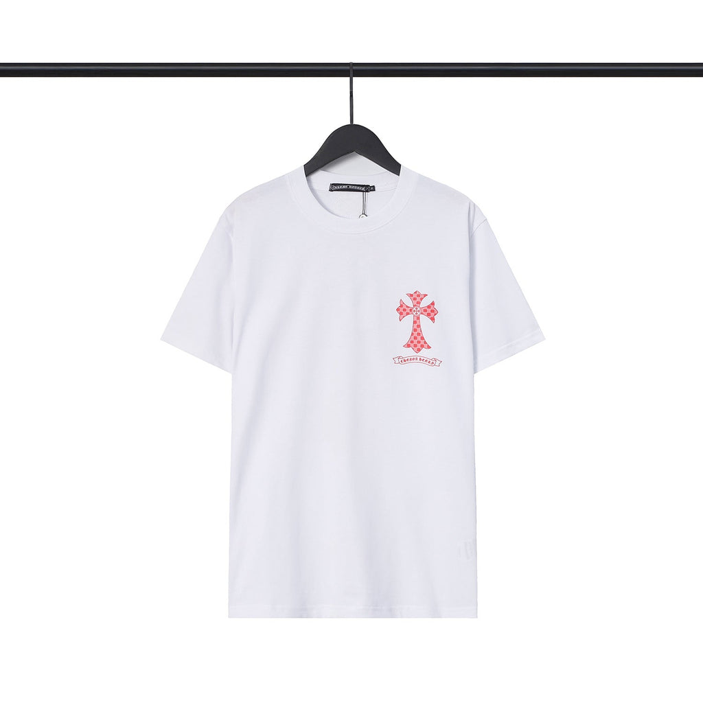 Chrome Heart T Shirts Sanskrit Color Printing Loose Cotton Casual Crew Neck Short Sleeve T-Shirt