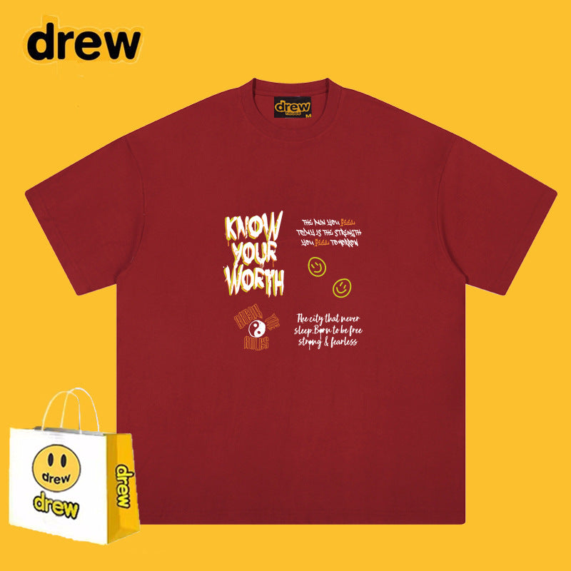 Drew T-shirts T-shirt Short Sleeve Loose round Neck Short Sleeve