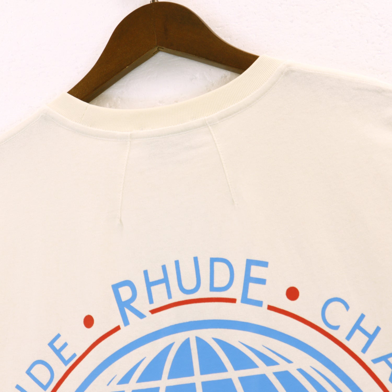 Rhude T-shirt Label Wings Alphabet Earth Print Short Sleeve T-shirt