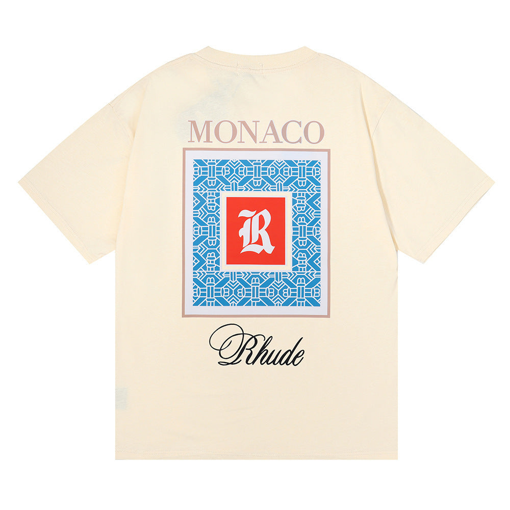 Rhude T-shirt Moroccan Micro Printed Short Sleeve T-shirt