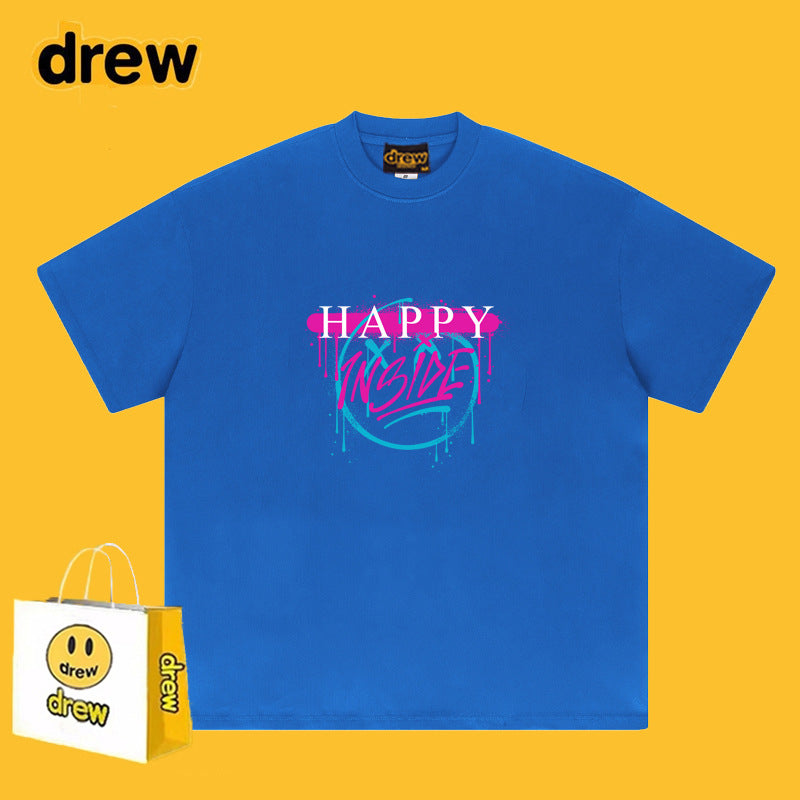 Drew T-shirts Smiley T-shirt Cotton Short Sleeve